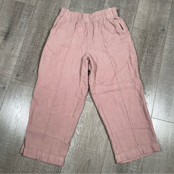 Madewell Breezewoven Pull-On High-Rise Straight Pants linen blend Size M - Picture 2 of 7